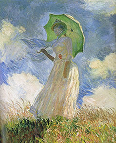 【ジグレー】日傘をさす女性(左向き)